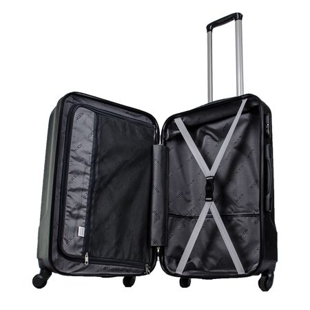 Комплект куфари Ground New ice ABS, 55 см + 65 см + 75 см, 3 броя, Black