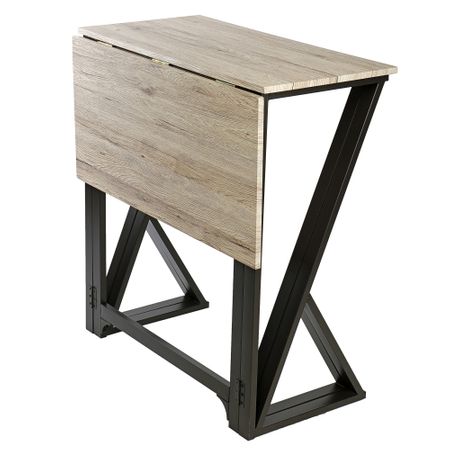 Комплект мебели за кухня/трапезария Kring Enna, Разтегателна маса с 4 бар стола, Sonoma