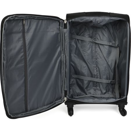 Комплект куфари Kring Genoa, Текстил, 45 см+55 см+65 см+75 см+85 см, Черен