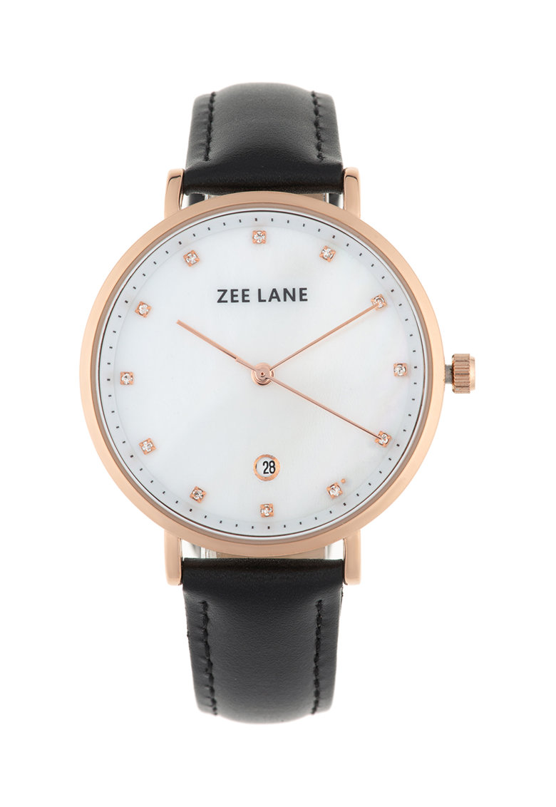 Zee Lane Овален часовник с кожена каишка