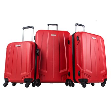 Комплект куфари Ground New ice, 55 см + 65 см + 75 см, 3 броя, Red
