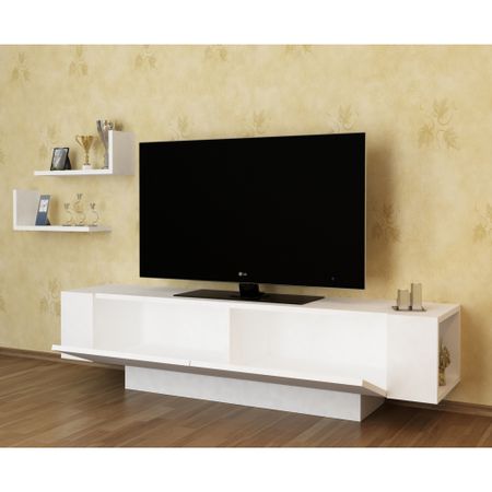 Секция TV Ekol Decorotika, 150 x 40 x 31.5 см, ПДЧ с меламин, Бяла