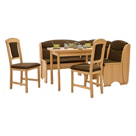 Комплект мебели за кухня Elvila Ronna Fag, Кухненски ъгъл + Разтегателна маса + 2 стола
