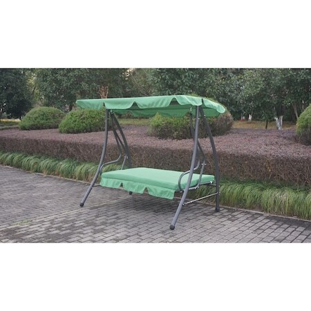 Люлка със сгъваема облегалка за градина/тераса Kring Sorrento, 160x120x164 см, Зелен