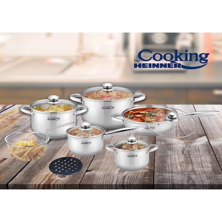 Комплект за готвене Cooking by Heinner Impresa, 12 части, Индукция, Inox